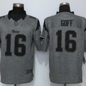 New Nike Los Angeles Rams 16 Goff Gray Mens Stitched Gridiron Gray Limited Jersey