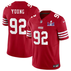 Men's San Francisco 49ers #92 Chase Young Red 2024 F.U.S.E. Super Bowl LVIII Patch Vapor Jersey