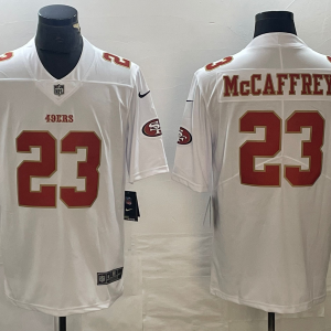 Men's San Francisco 49ers #23 Christian McCaffrey White Vapor Untouchable Limited Jersey