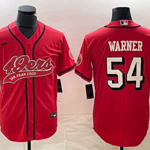 Copy Men's San Francisco 49ers #54 Fred Warner New Red Cool Base Stitched Baseball Jersey