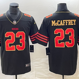 Men's San Francisco 49ers #23 Christian McCaffrey Black/Red/Gold Vapor Untouchable Limited Jersey