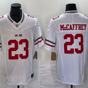 Men's San Francisco 49ers #23 Christian McCaffrey White 2023 F.U.S.E. Vapor Untouchable Jersey