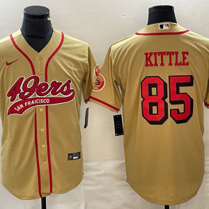 Men's San Francisco 49ers #85 George Kittle Gold Baseball Nike Jersey