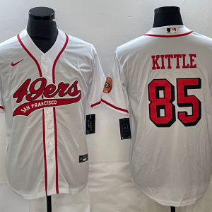 Men's San Francisco 49ers #85 George Kittle White Baseball Nike Jersey