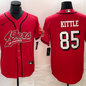 Men's San Francisco 49ers #85 George Kittle Red Baseball Nike Jersey