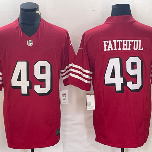 Men's San Francisco 49ers #49 Faithful Red 2023 F.U.S.E. Color Rush Limited Jersey