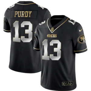 Men's San Francisco 49ers #13 Brock Purdy Black/Gold Jersey