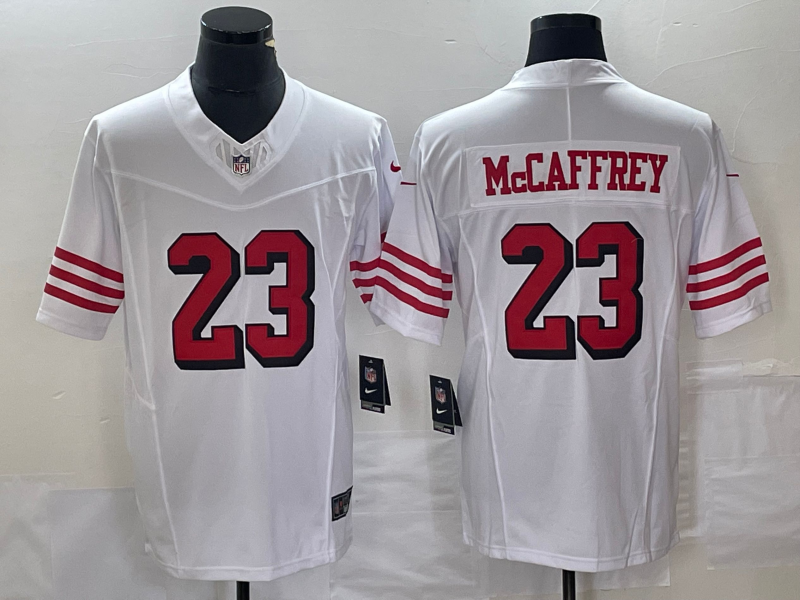 Men's San Francisco 49ers #23 Christian McCaffrey White 2023 F.U.S.E. Color Rush Limited Jersey