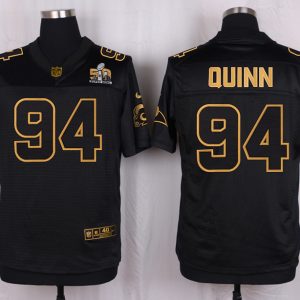 Mens St.Louis Rams #94 Quinn Pro Line Black Gold Collection Jersey