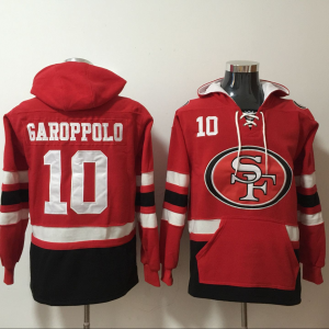 Men's San Francisco 49ers #10 Jimmy Garoppolo Red All Stitched NFL Hoodie