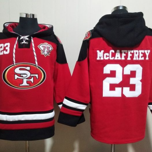 Men's San Francisco 49ers #23 Christian McCaffrey Red Pullover Hoodie