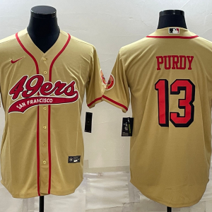 Men's San Francisco 49ers #13 Brock Purdy Gold Baseball Nike Jersey