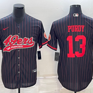 Men's San Francisco 49ers #13 Brock Purdy Black Baseball Nike Jersey