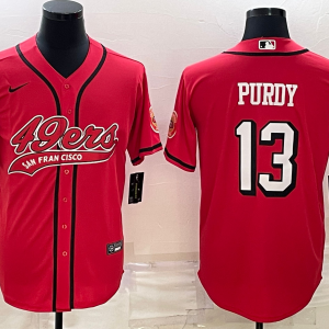 Men's San Francisco 49ers #13 Brock Purdy Red Baseball Nike Jersey