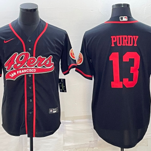 Men's San Francisco 49ers #13 Brock Purdy Black Baseball Nike Jersey