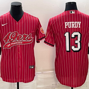 Men's San Francisco 49ers #13 Brock Purdy Red Baseball Nike Jersey