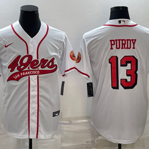 Men's San Francisco 49ers #13 Brock Purdy White Baseball Nike Jersey