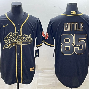 Men's San Francisco 49ers #85 George Kittle Black Baseball Nike Jersey