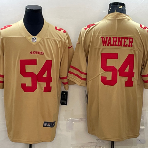 Men's San Francisco 49ers #54 Warner Gold Inverted Legend Men Jersey