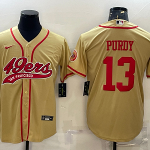 Men's San Francisco 49ers #13 Brock Purdy Gold Baseball Nike Jersey