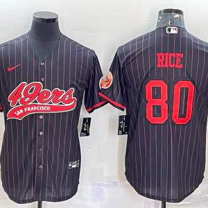 Men's San Francisco 49ers #80 Jerry Rice Black Baseball Nike Jersey