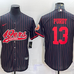 Men's San Francisco 49ers #13 Brock Purdy Black Baseball Nike Jersey