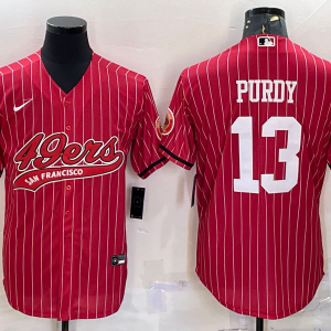 Men's San Francisco 49ers #13 Brock Purdy Red Baseball Nike Jersey