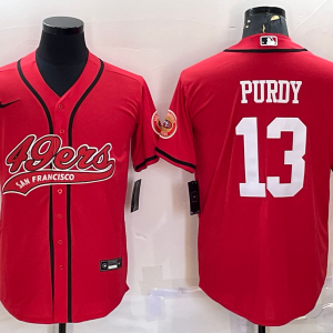 Men's San Francisco 49ers #13 Brock Purdy Red Baseball Nike Jersey