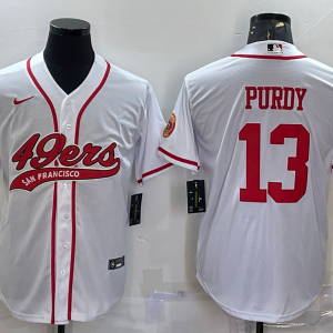 Men's San Francisco 49ers #13 Brock Purdy White Baseball Nike Jersey