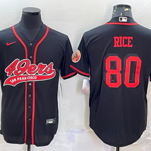 Men's San Francisco 49ers #80 Jerry Rice Black Baseball Nike Jersey