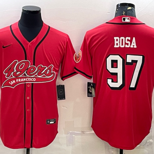 Men's San Francisco 49ers #97 Nick Bosa Red Baseball Nike Jersey