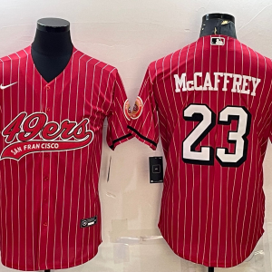 Men's San Francisco 49ers #23 Christian McCaffrey Red Baseball Nike Jersey