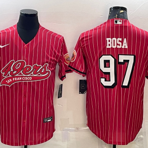 Men's San Francisco 49ers #97 Nick Bosa Red Baseball Nike Jersey