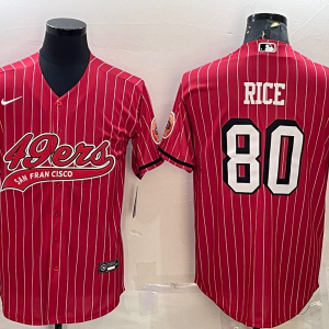 Men's San Francisco 49ers #80 Jerry Rice Red Baseball Nike Jersey