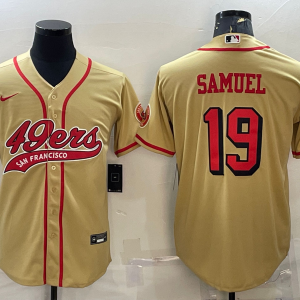 Men's San Francisco 49ers #19 Deebo Samuel Gold Baseball Nike Jersey