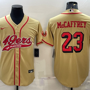Men's San Francisco 49ers #23 Christian McCaffrey Gold Baseball Nike Jersey