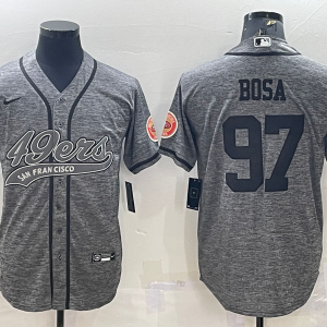Men's San Francisco 49ers #97 Nick Bosa 2022 Olive Salute To Service Baseball Nike Jersey