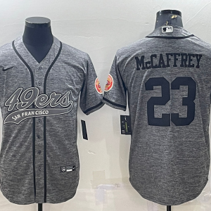 Men's San Francisco 49ers #23 Christian McCaffrey 2022 Olive Salute To Service Baseball Nike Jersey