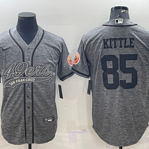 Men's San Francisco 49ers #85 George Kittle 2022 Olive Salute To Service Baseball Nike Jersey