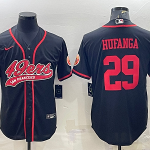 Men's San Francisco 49ers #29 Talanoa Hufanga Black Baseball Nike Jersey
