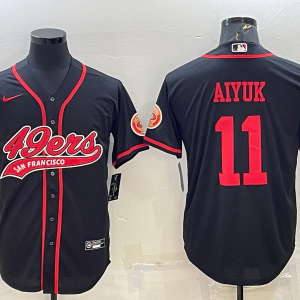 Men's San Francisco 49ers #11 Brandon Aiyuk Black Baseball Nike Jersey