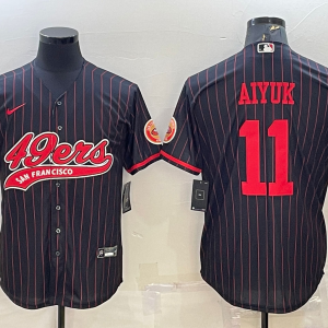 Men's San Francisco 49ers #11 Brandon Aiyuk Black Baseball Nike Jersey
