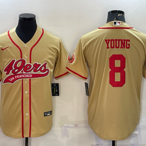 Men's San Francisco 49ers #8 Young Gold Baseball Nike Jersey