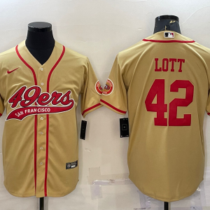 Men's San Francisco 49ers #42 Lott Gold Baseball Nike Jersey
