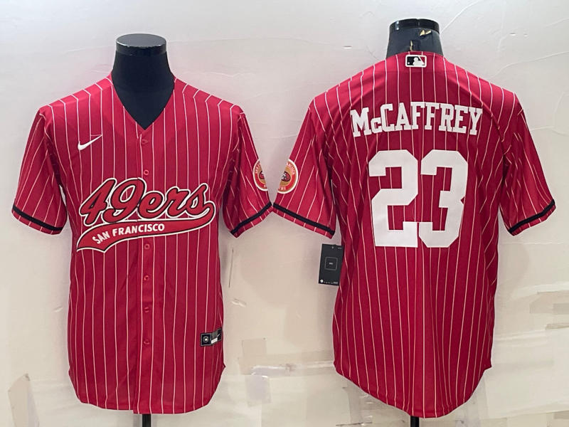 Men's San Francisco 49ers #23 Christian McCaffrey Red Baseball Nike Jersey