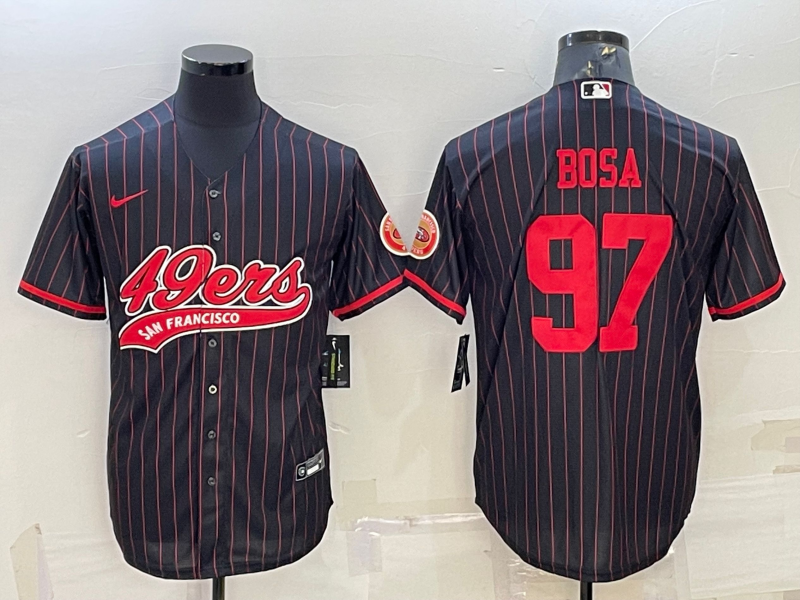 Men's San Francisco 49ers #97 Nick Bosa Black Baseball Nike Jersey