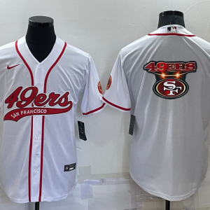 Men's San Francisco 49ers Blank White Baseball Nike Jersey
