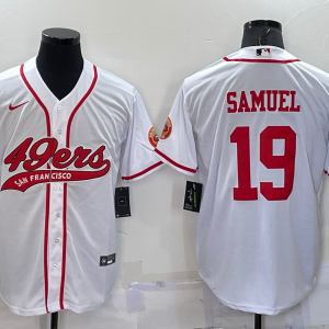 Men's San Francisco 49ers #19 Deebo Samuel White Baseball Jersey