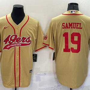 Men's San Francisco 49ers #19 Deebo Samuel Gold Baseball Jersey