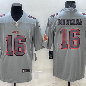 MLB San Francisco 49ers #16 Montana Grey Atmosphere Fashion Limited Jersey
